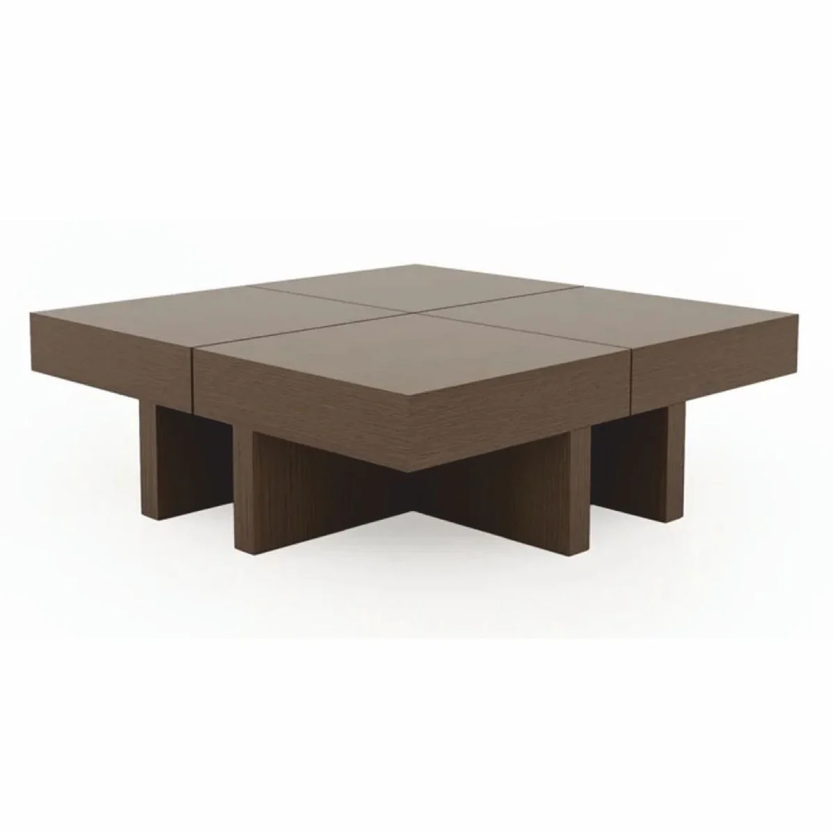 Casa Padrino mesa de centro de lujo marr¨®n / blanco 100-140 cm - Mesa de sal¨®n extensible