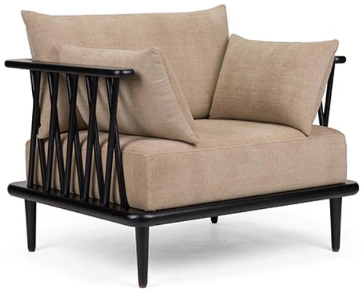 Casa Padrino sill¨®n de lujo beige / negro A. 77,5 cm - Muebles de sal¨®n de lujo