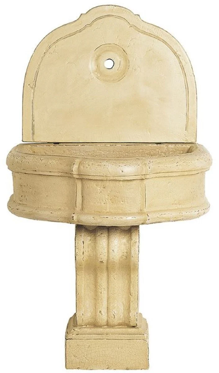 Casa Padrino fuente de pared barroco de lujo beige 85 x 58,5 x A. 146 cm - Fuente de cerámica hecha a mano - Fuente de jardín barroco - Accesorios de decoración barroco