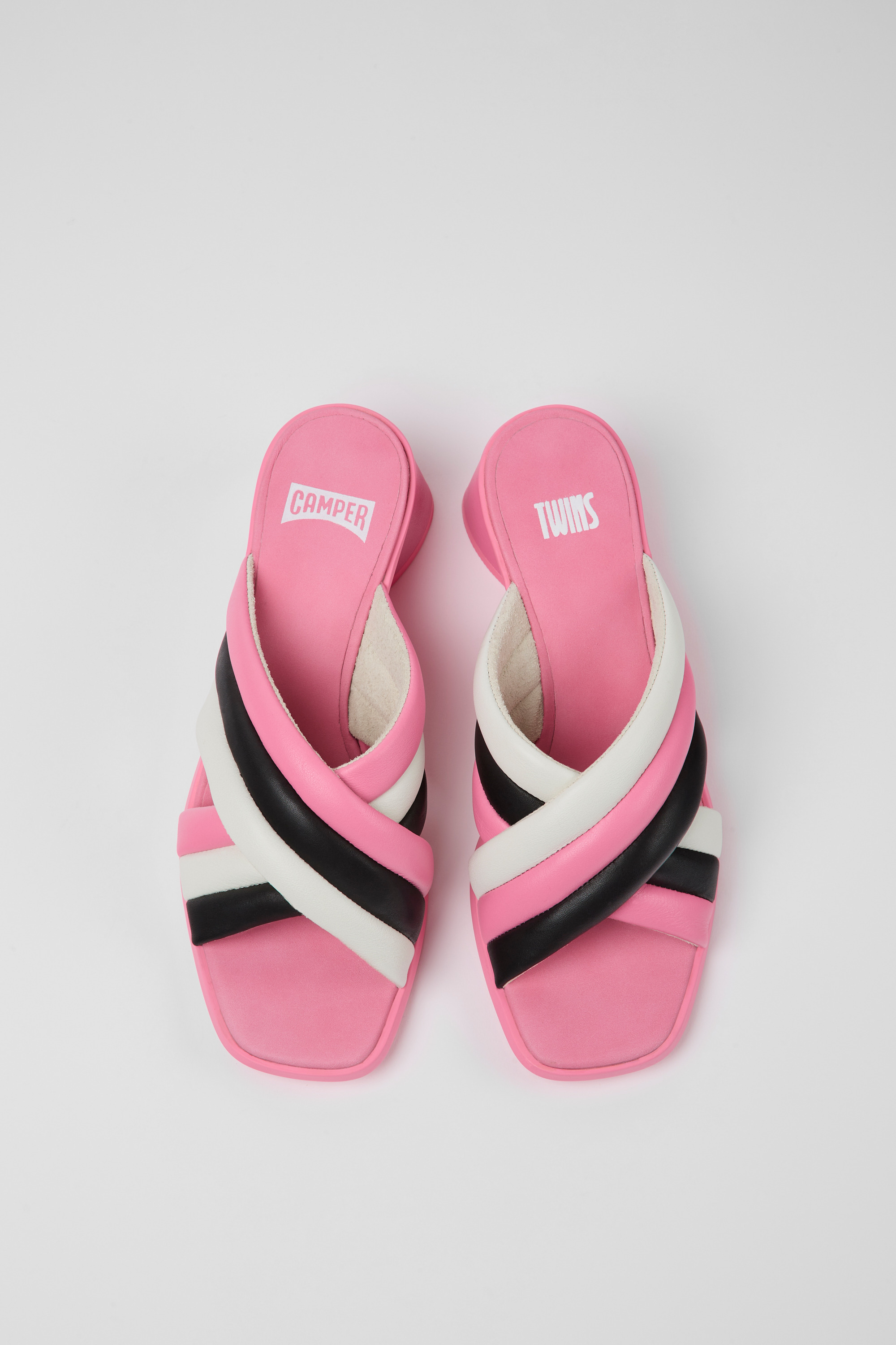 Twins - Multicolored leather sandals for women