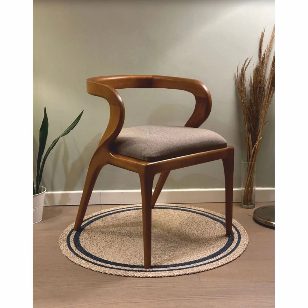 Casa Padrino silla de comedor de lujo con reposabrazos gris / marr¨®n - Muebles para hoteles y restaurantes