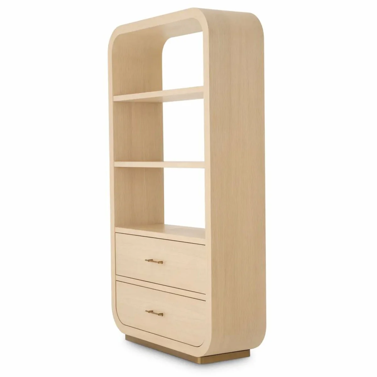 Casa Padrino armario de estanter¨ªa de lujo con 2 cajones natural / lat¨®n A. 210 cm