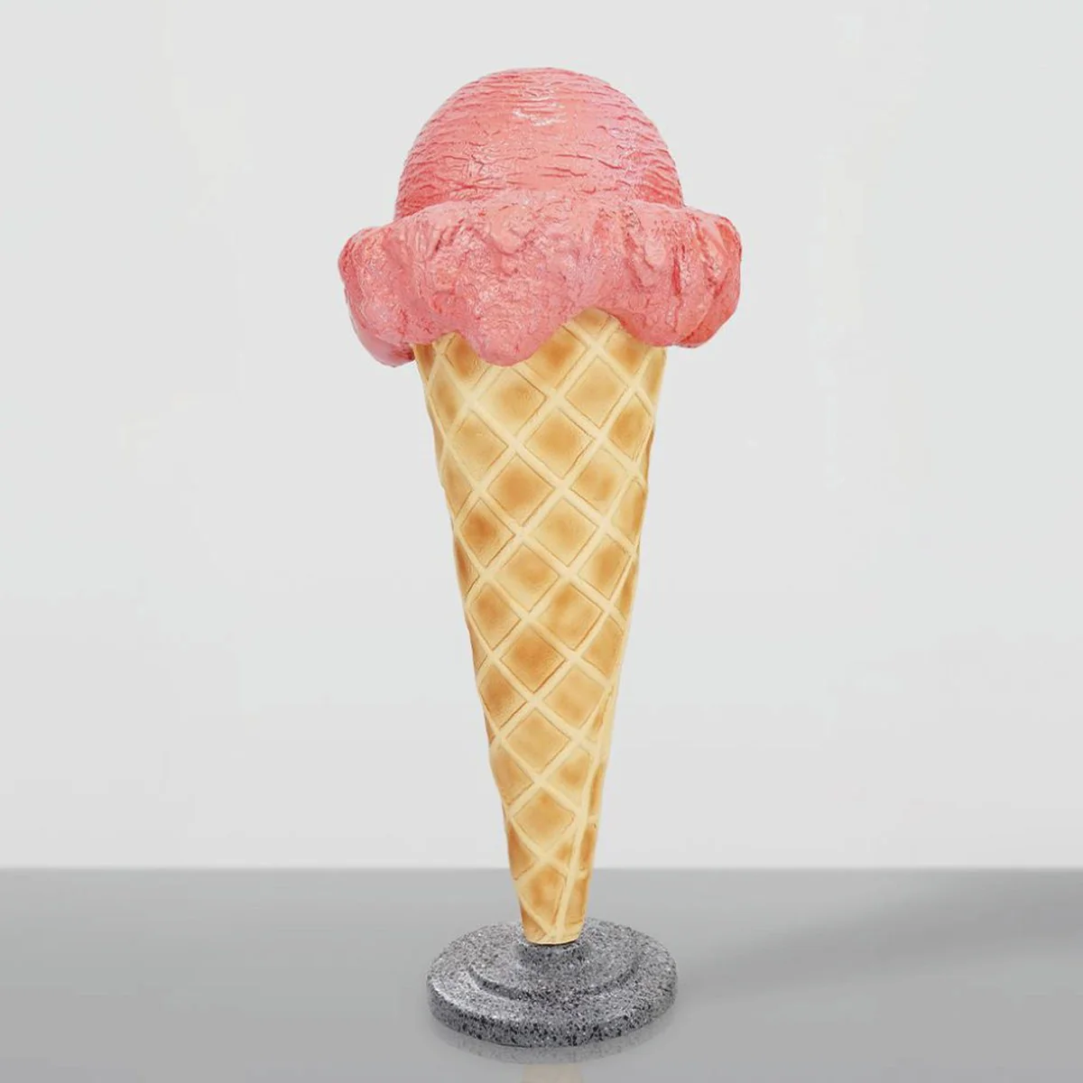 Casa Padrino cono de helado decorativo rosa / natural / gris A. 105 cm - Decoraci¨®n de helader¨ªa