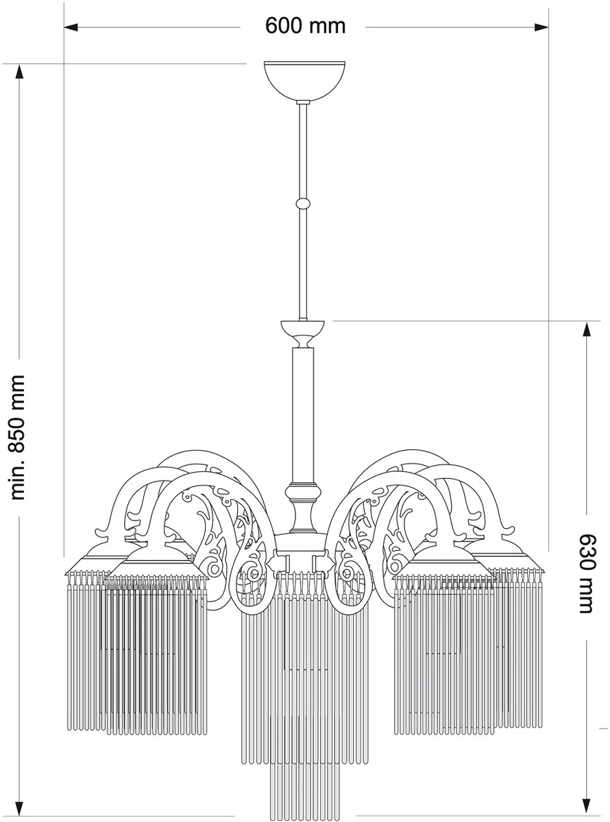 Casa Padrino ara?a de luces de cristal barroco de lujo lat¨®n con p¨¢tina ? 60 x A. 85 cm