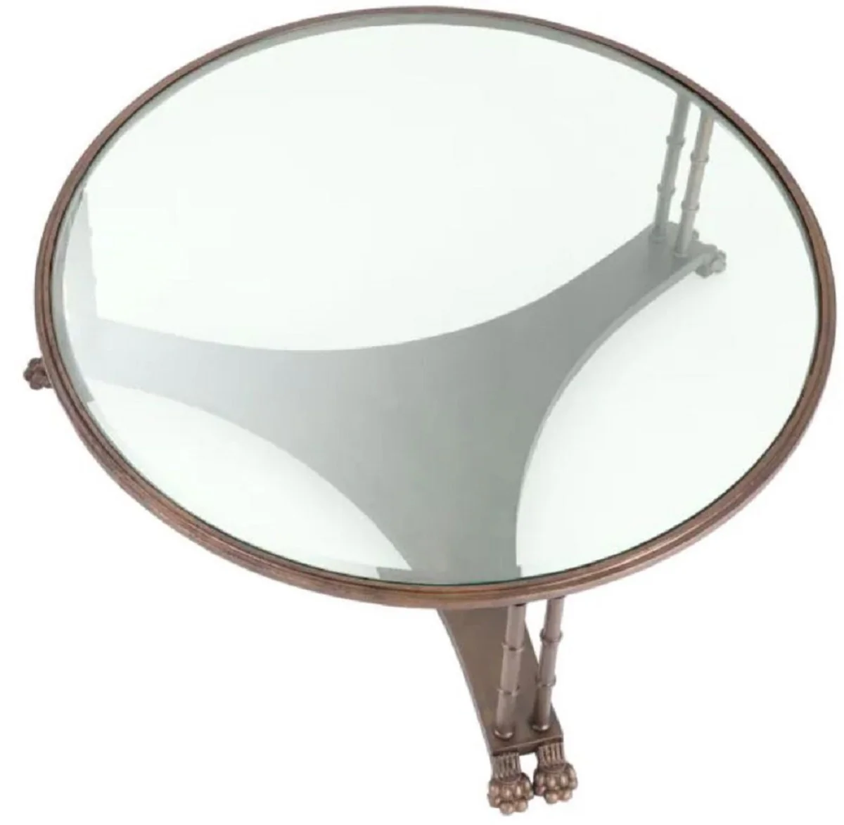 Casa Padrino mesa de centro barroco de lujo con tapa de vidrio bronce ? 96 x A. 36,5 cm