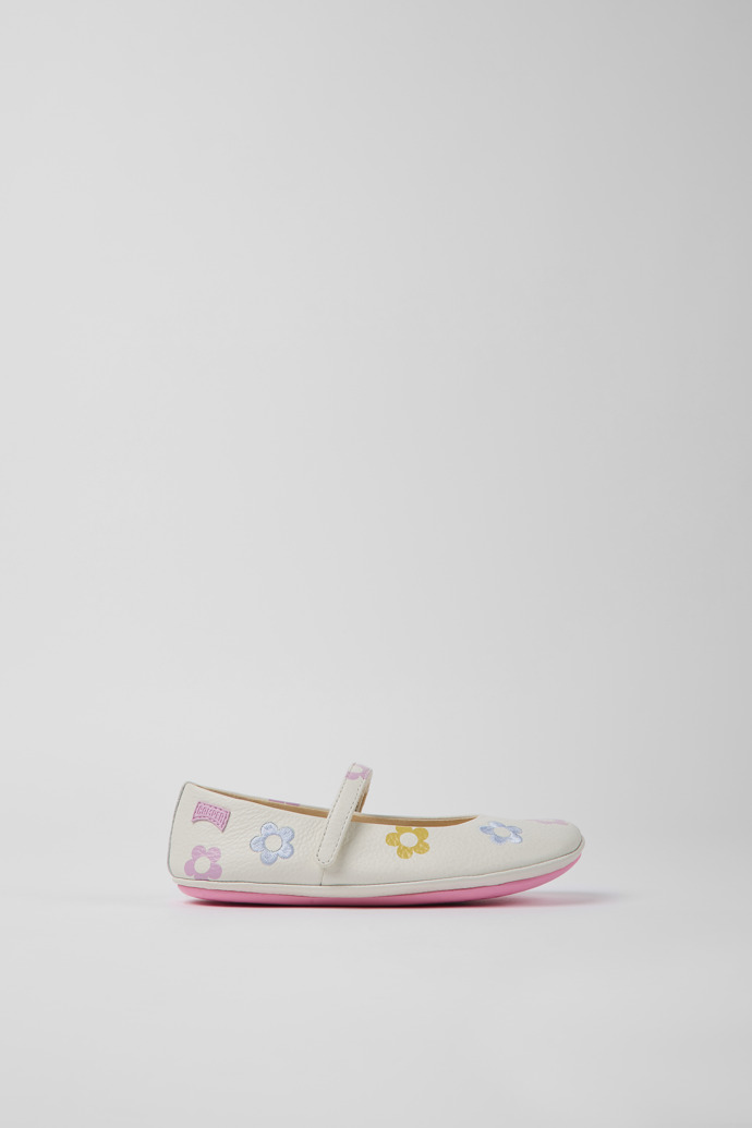Twins White leather ballerinas for boys
