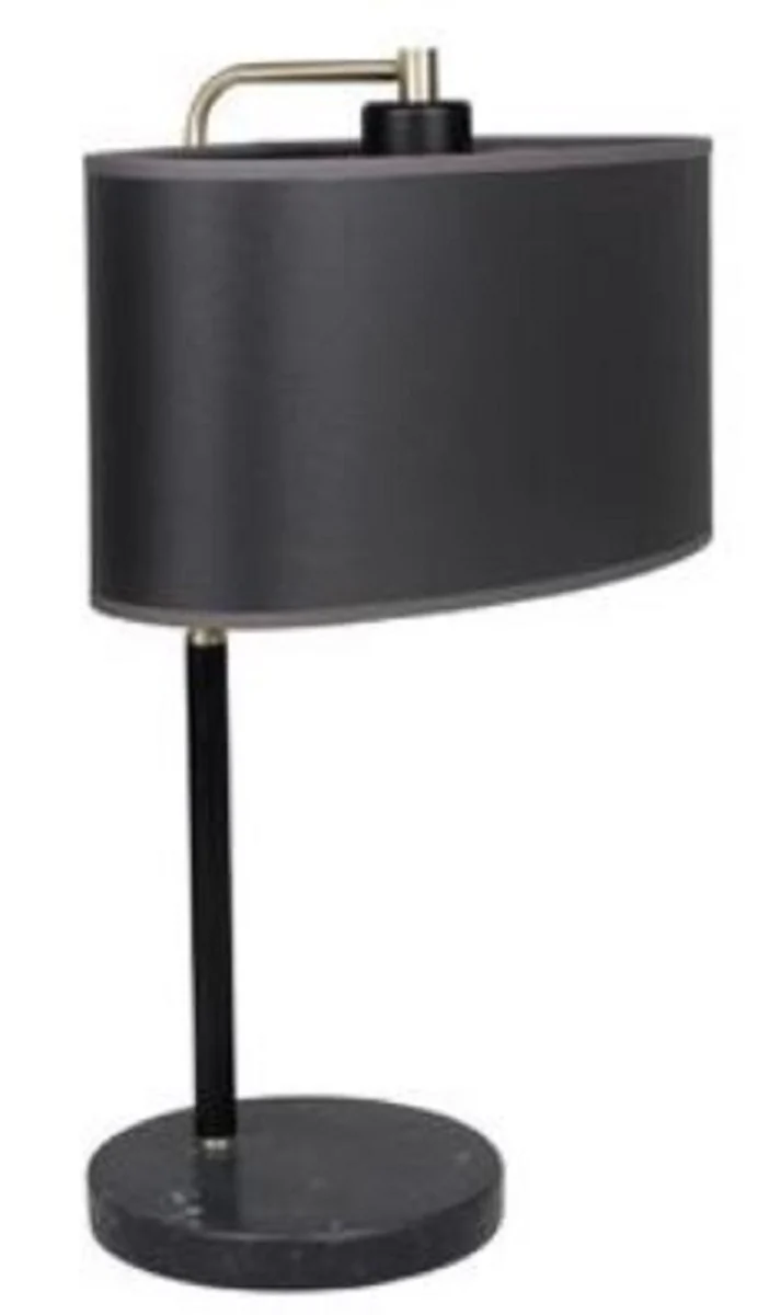 Casa Padrino lámpara de mesa de lujo negro / gris / plata 18 x 18 x H. 50 cm - Calidad de Lujo