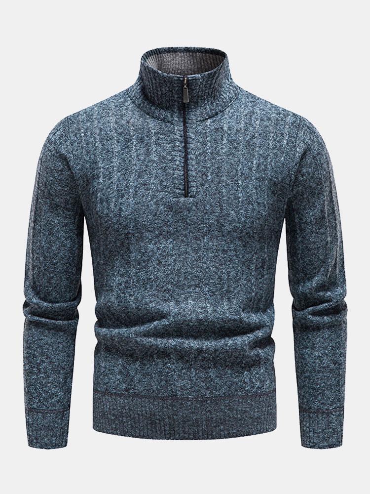 Textured Quarter Zip Sweater