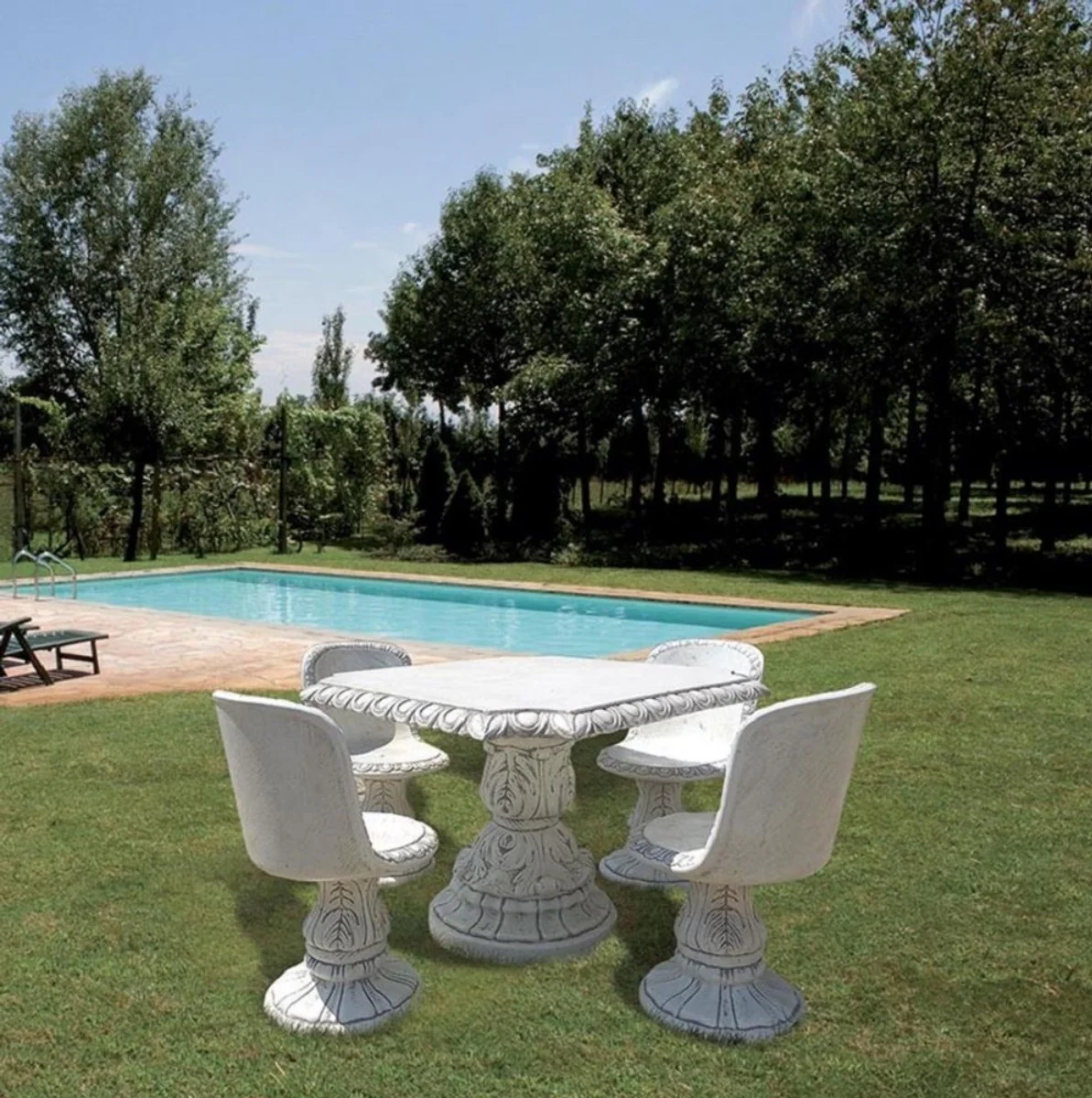 Casa Padrino conjunto de muebles de jard¨ªn y terraza barrocos gris antiguo