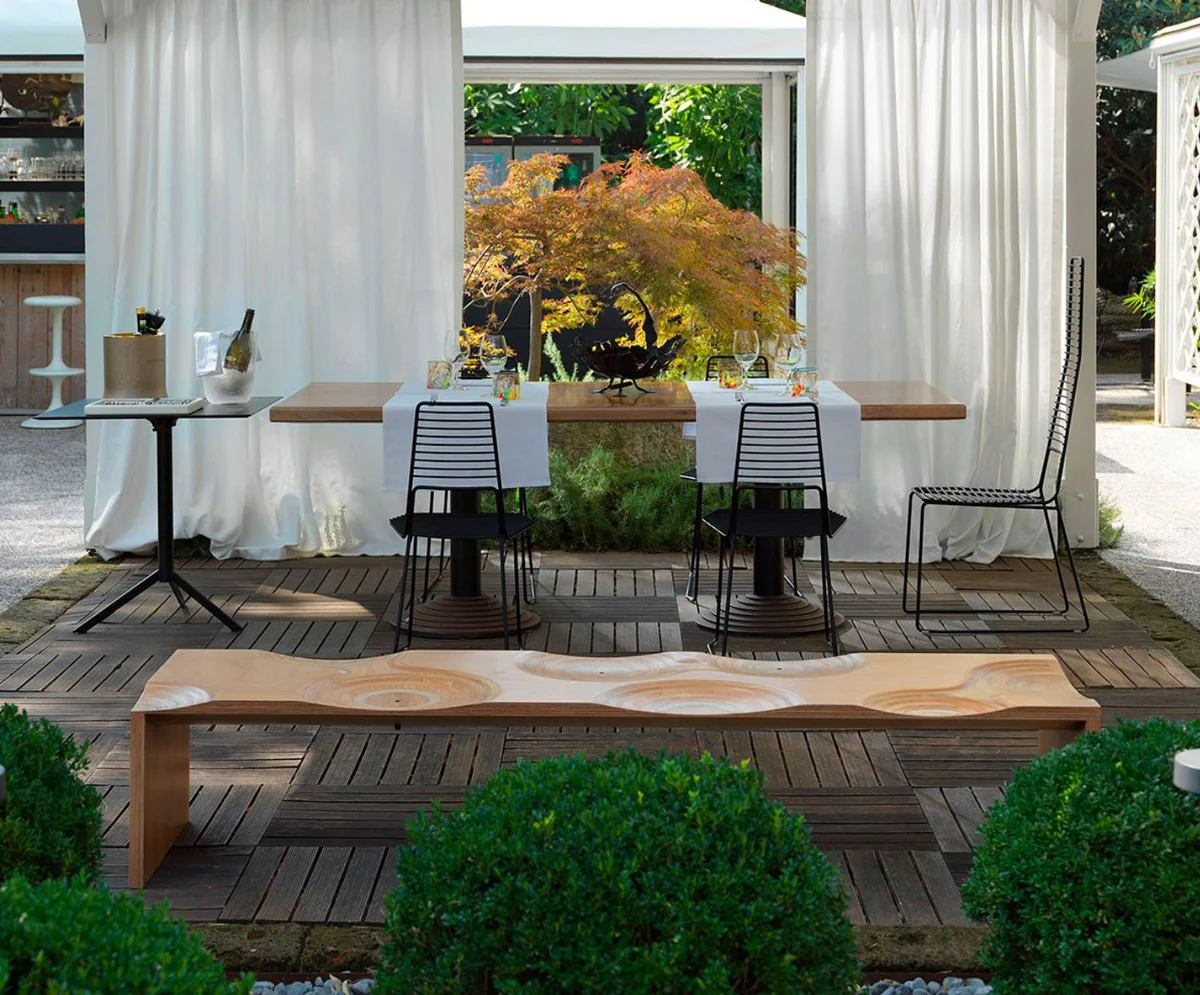 Casa Padrino Banco de Jard¨ªn de Lujo Natural / Marr¨®n 200 cm - Hecho en Italia