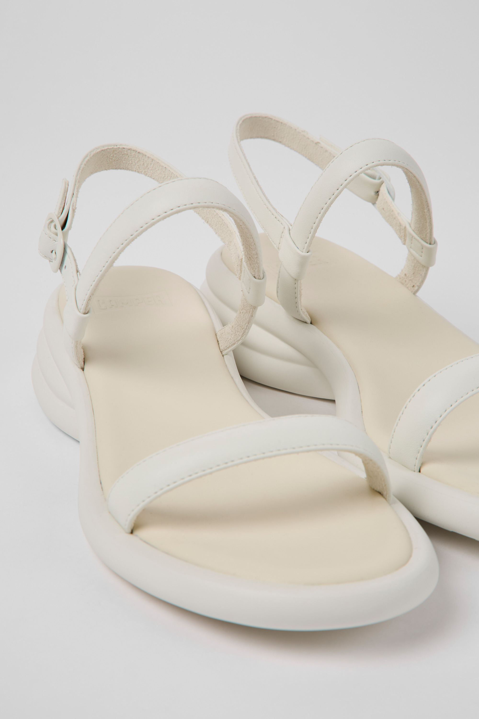 Spiro - White leather sandals for women