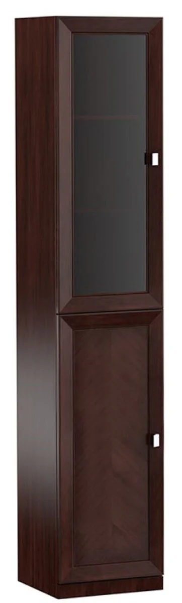 Casa Padrino Gabinete de Sala de Estar de Lujo con 2 Puertas Marrón Oscuro / Plata 45,4 x 44,2 x H. 225,6 cm - Colección de Lujo