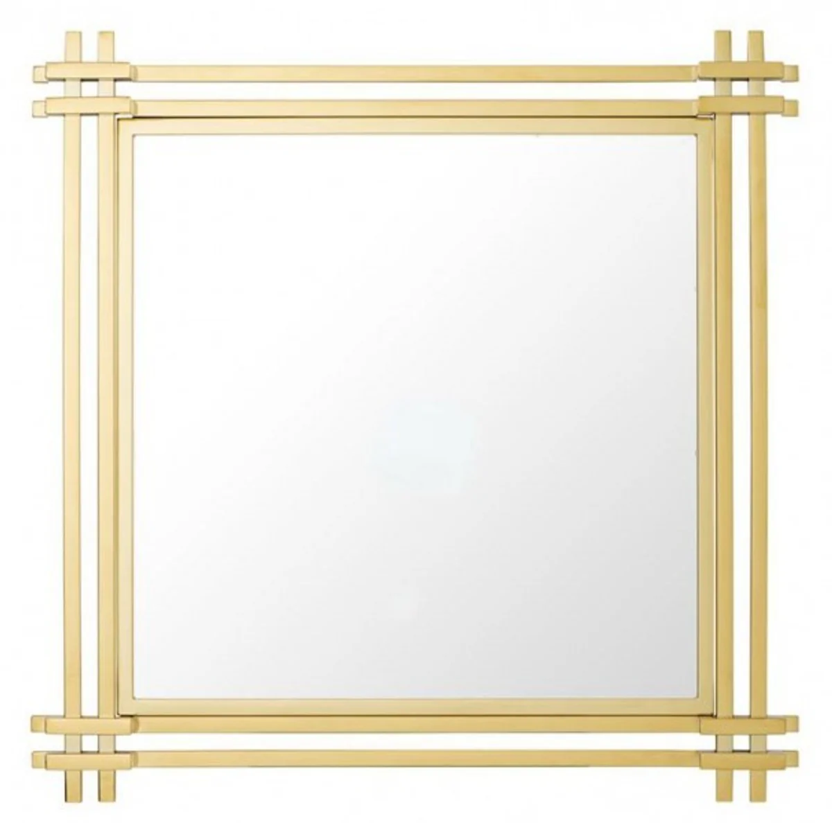 Casa Padrino luxury mirrors Art Deco 90 x 90 cm - stainless steel wall mirror gold - Luxury Hotel Furniture Collection