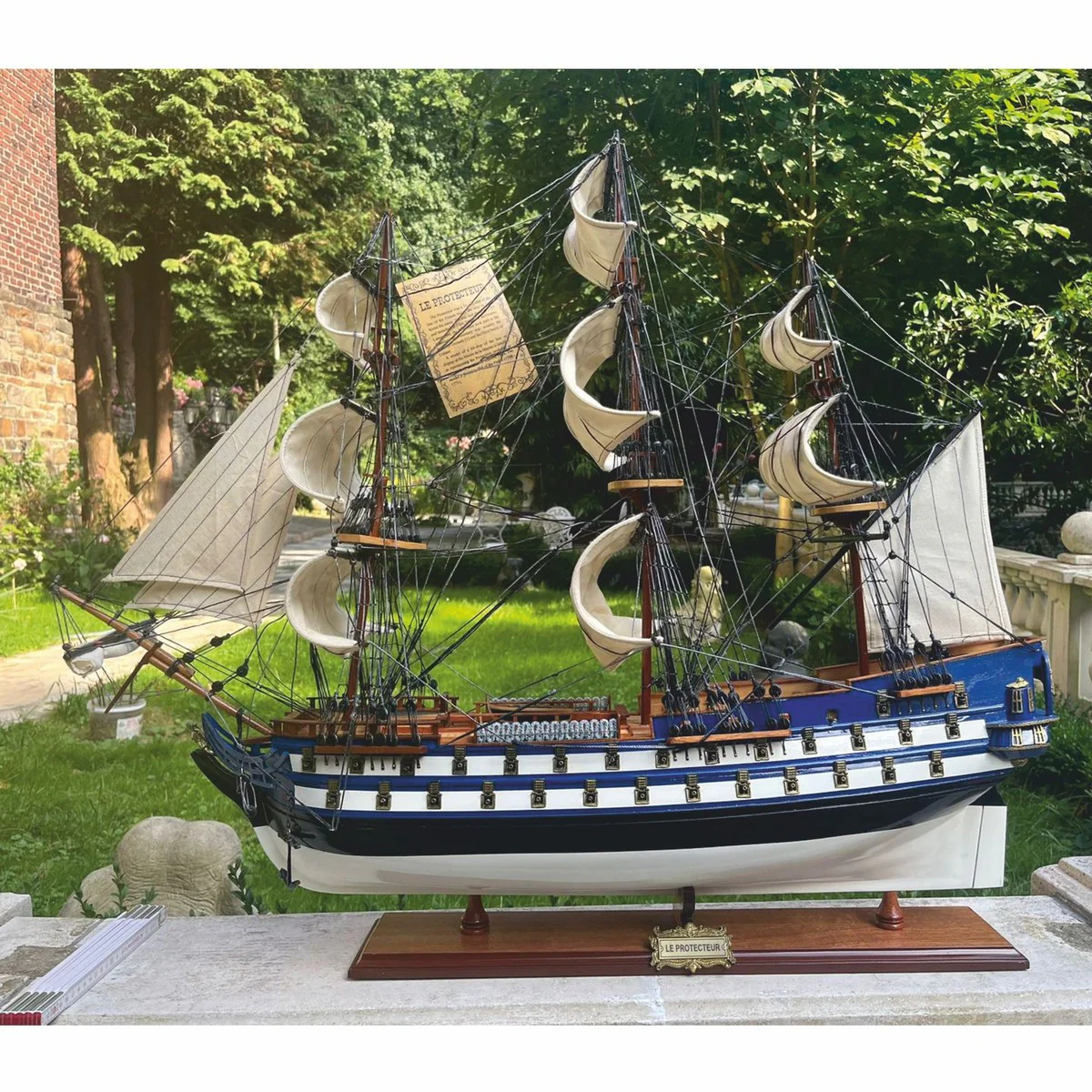 Casa Padrino Barco Decorativo Le Protecteur 94 cm - Barco de Madera Hecho a Mano