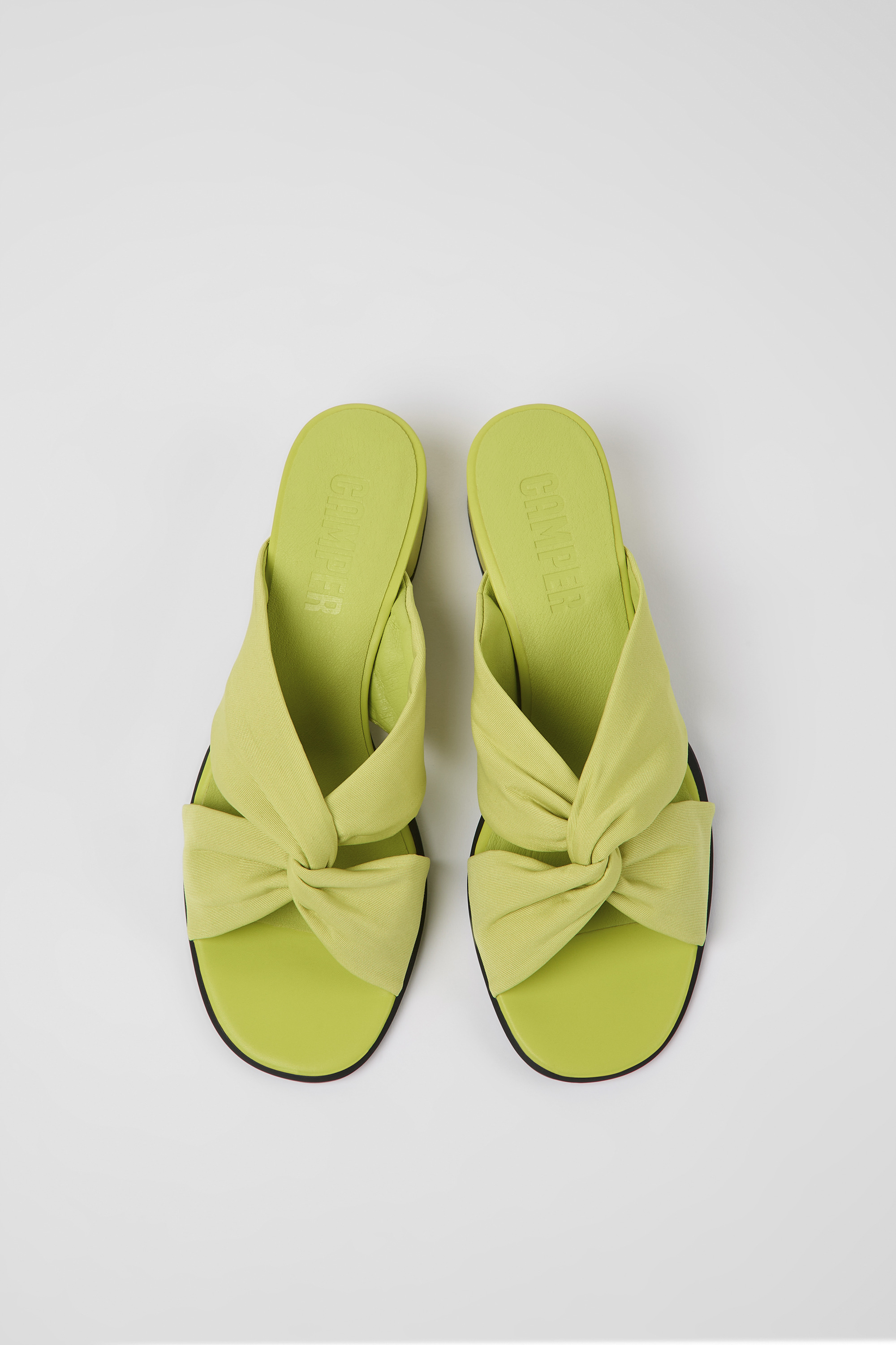 Katie - Green textile sandals for women