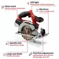 Cordless Circular Saw TE-CS 18/150 Li - Solo