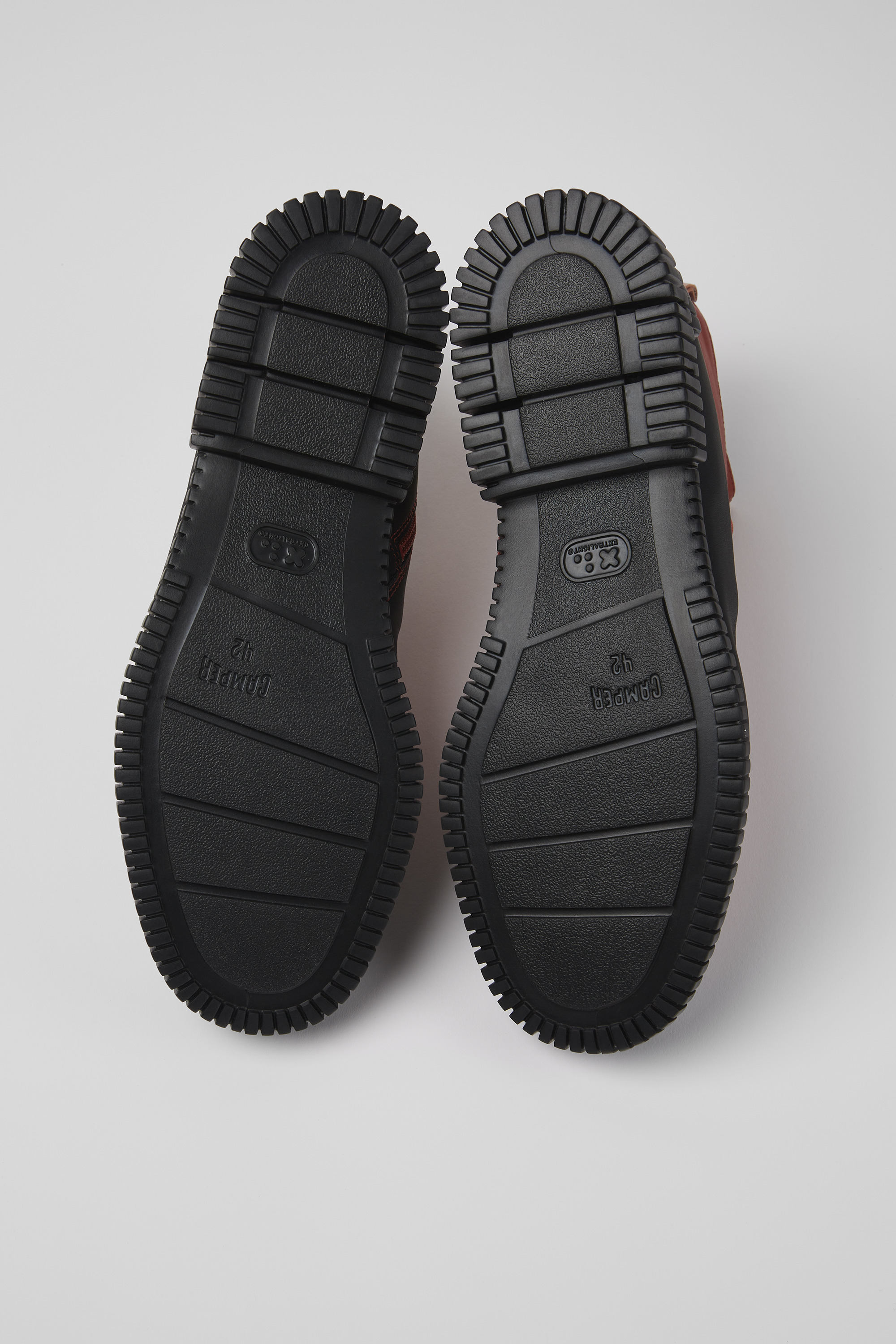 Pix - Brown and black leather lace-up boots for men