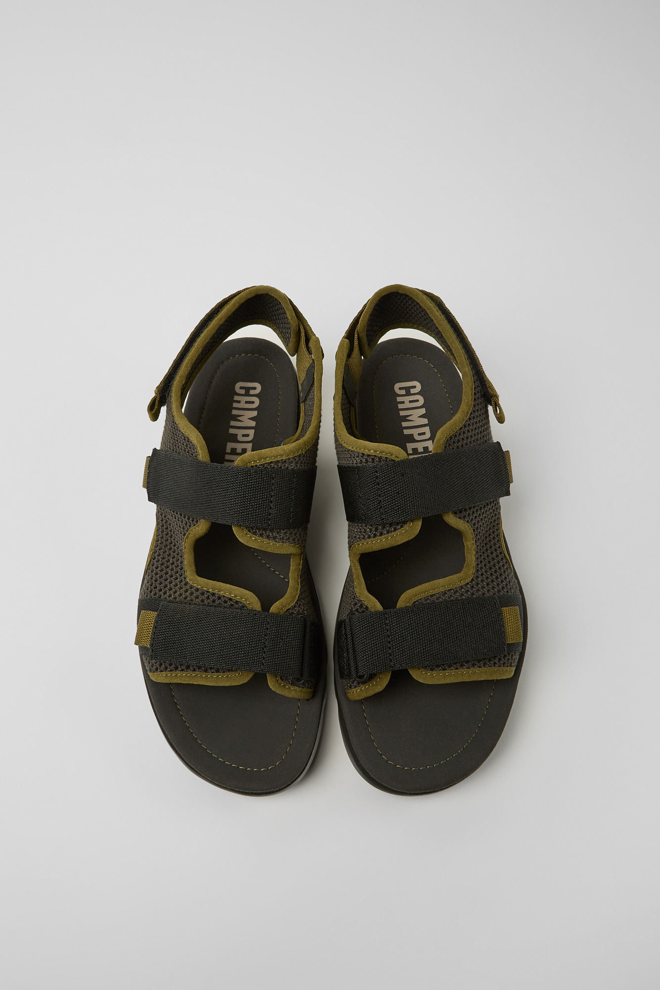 Oruga - Grey, black, and green sandals for men