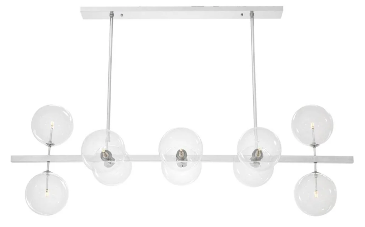 Casa Padrino araña LED de lujo plateada 160 x 52 x H. 53 cm - Muebles de Restaurante del Hotel