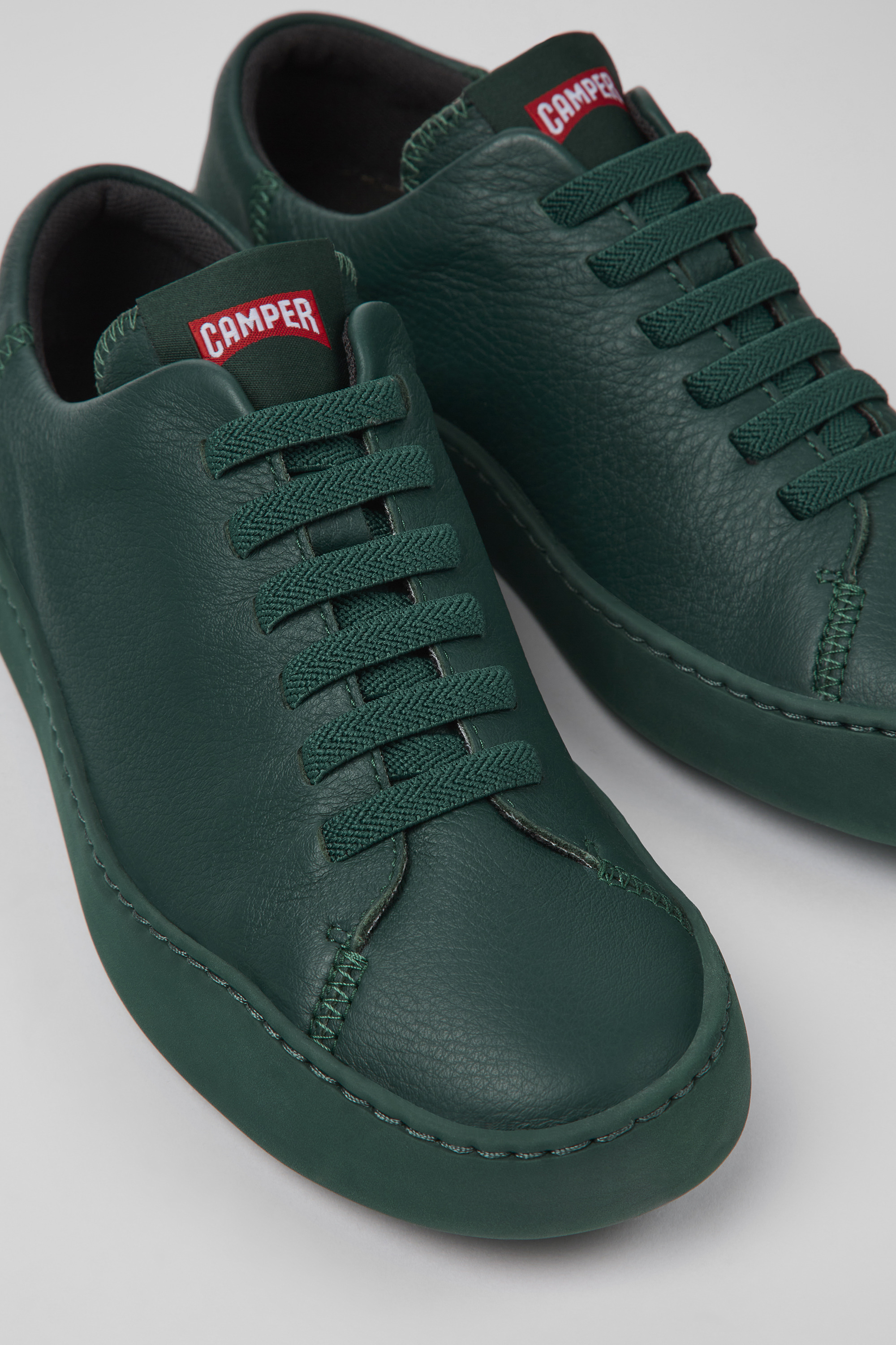 Peu Touring - Green leather sneakers for women
