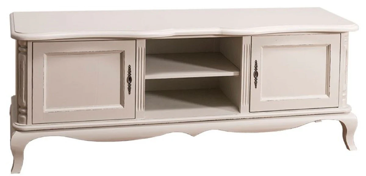 Casa Padrino aparador de estilo campestre con 2 puertas gris claro antiguo 158 x 48 x H. 60 cm - Muebles de Salón de Estilo Campestre