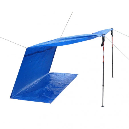 Toldo lona impermeable REFUGIO RAFIA 2,5 X 3,6 con cuerda nylon de 20 m - azul