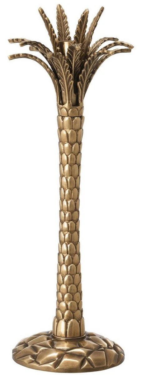 Casa Padrino candelabro de lujo lat¨®n vintage ? 13 x A. 36 cm - Portavela de lat¨®n hecho a mano en dise?o de palma - Accesorios de Lujo