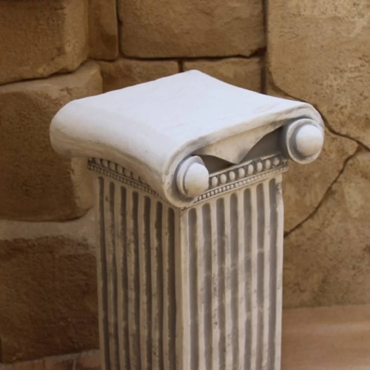 Casa Padrino pilar barroco gris 37 x 38 x A. 71 cm - Magnífica Pilar de Jardín de Estilo Barroco - Decoración Pilar de Piedra - Accesorios de Decoración de Terrazas y Jardines Barrocos