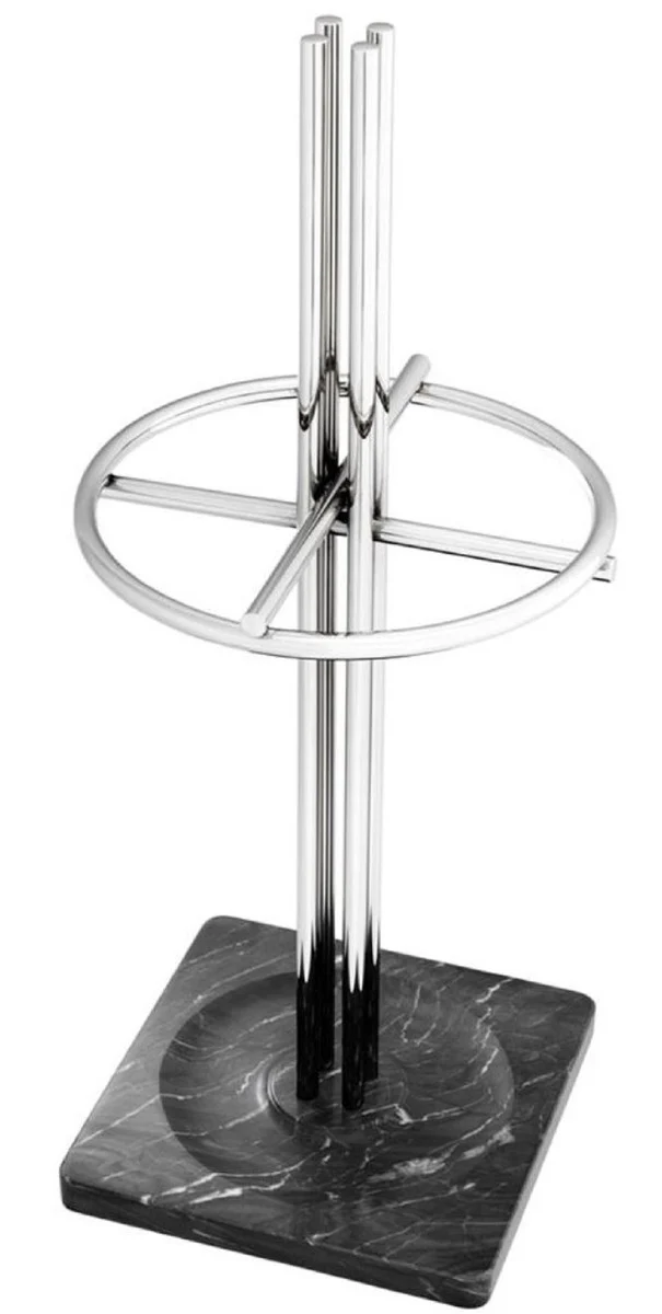 Casa Padrino paragüero de lujo plata / negro Ø 34 x H. 80 cm - Accesorios de Lujo