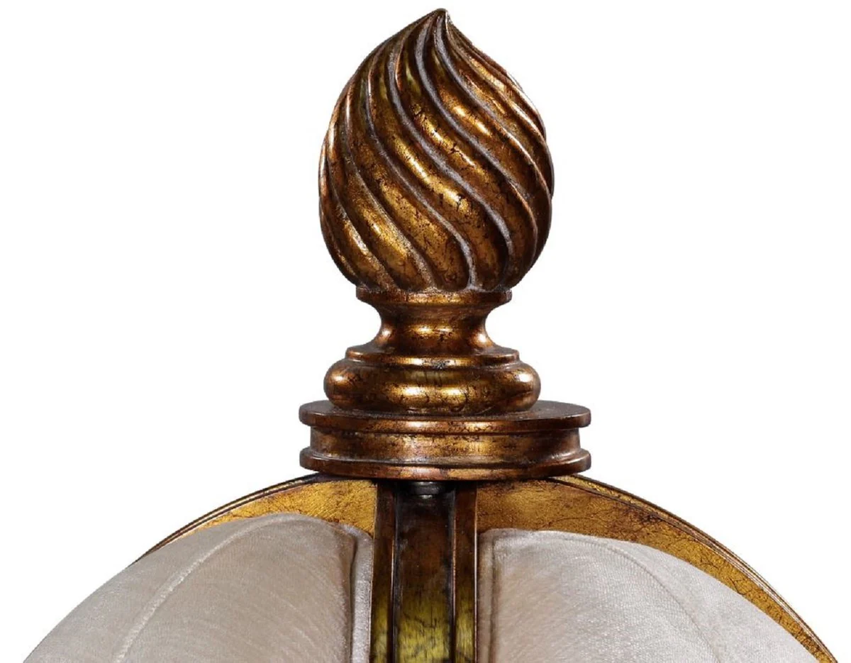 Casa Padrino sof¨¢ redondo barroco de lujo blanco / oro antiguo - Sof¨¢ redondo de terciopelo hecho a mano - Mobiliario Barroco para Hoteles y Restaurantes