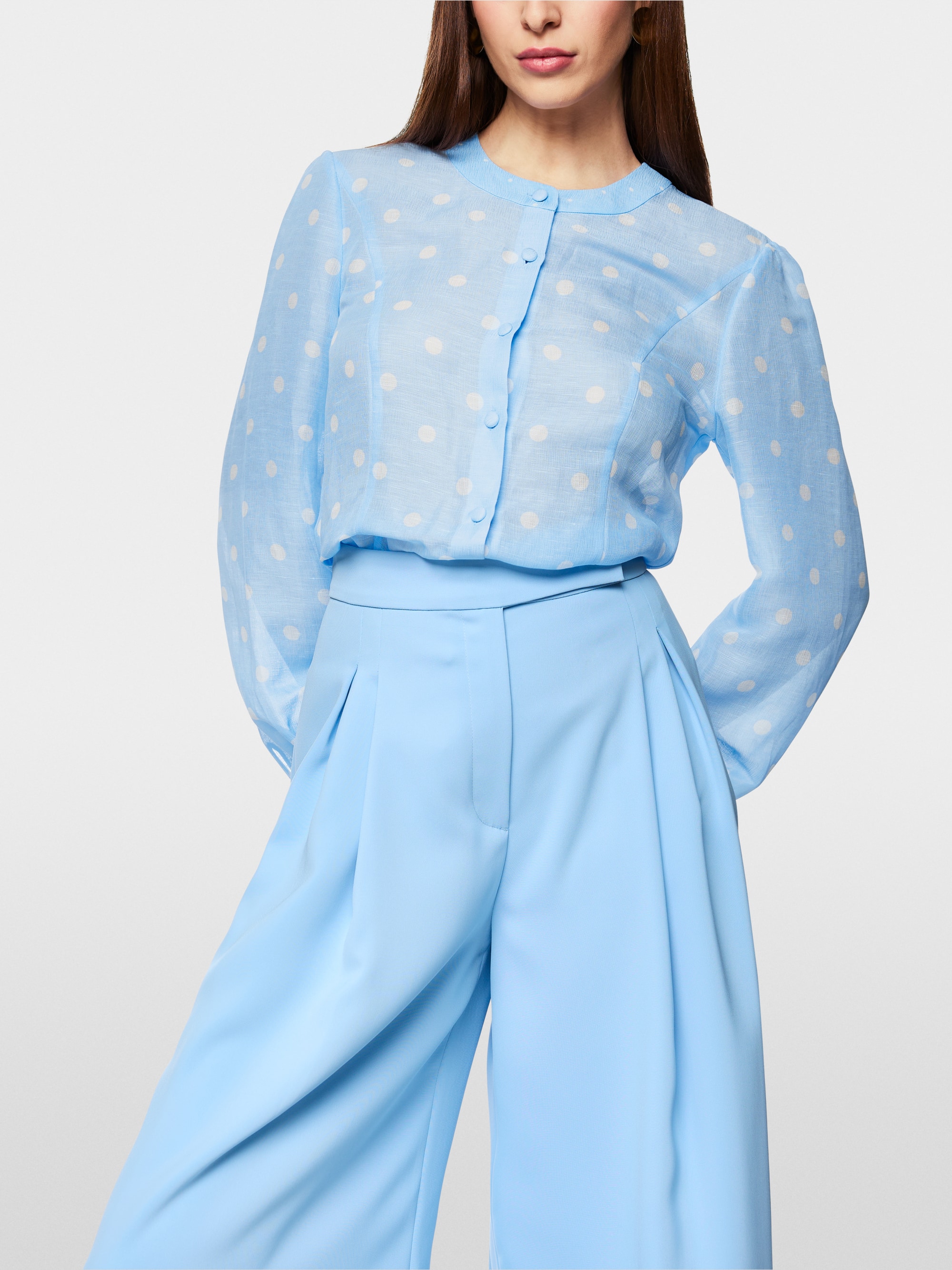 Marc-Cain Silk and linen polka dot blouse