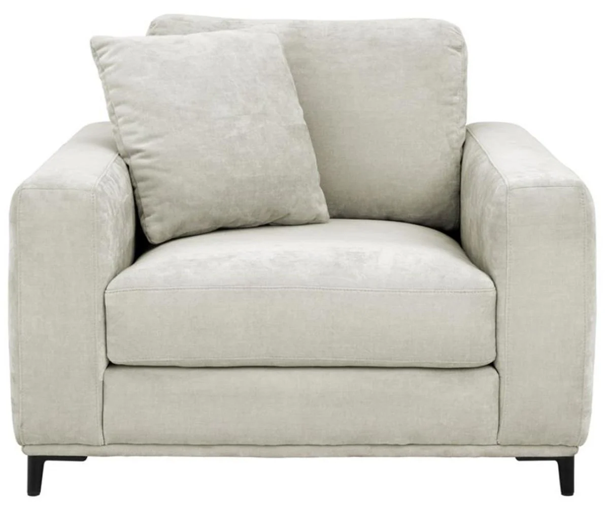 Casa Padrino sillón de salón de lujo arena / negro 105 x 102 x H. 80 cm - Muebles de Salón