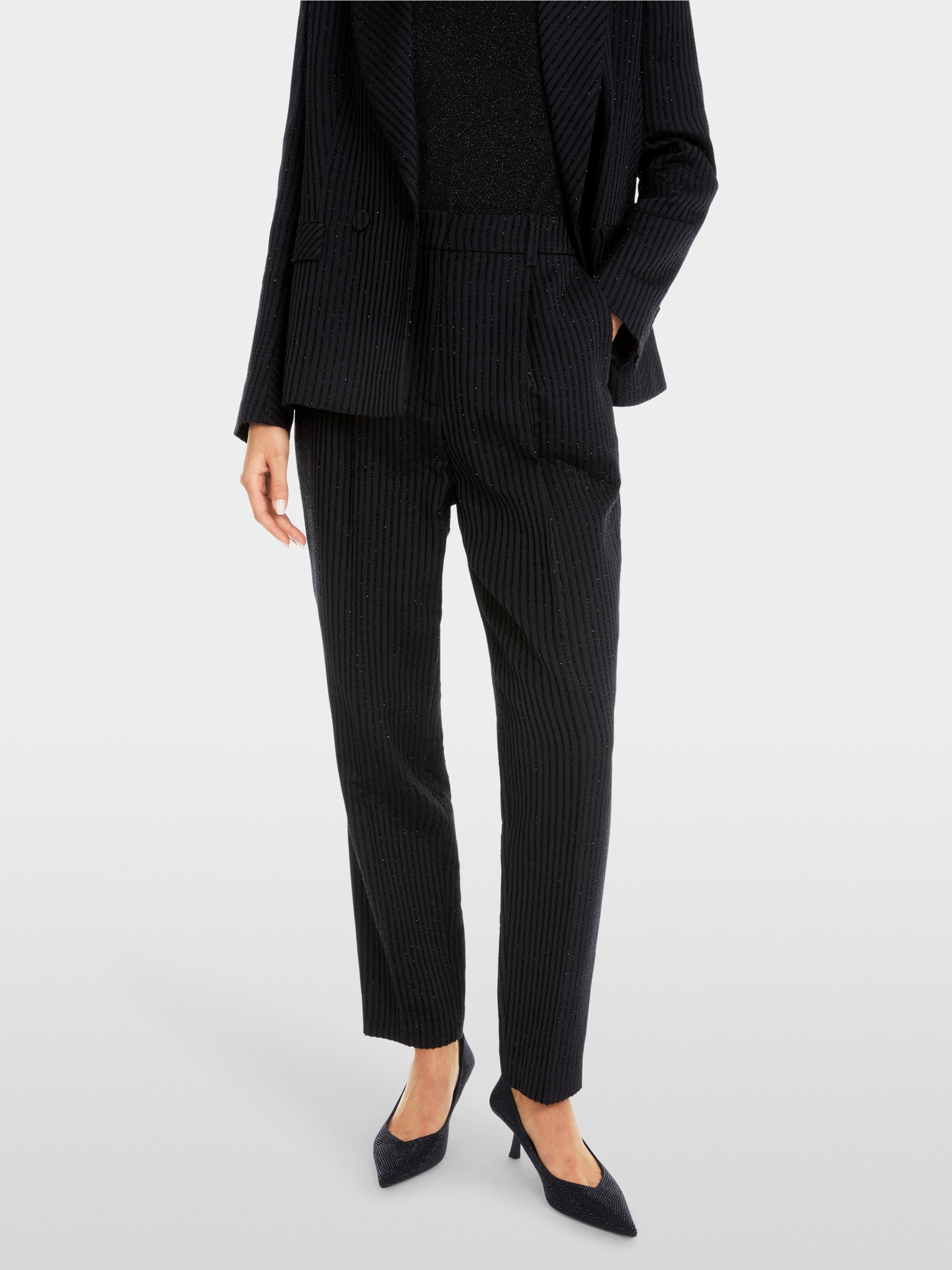 Marc-Cain FAQUS striped trousers with lurex