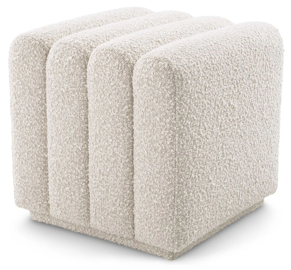 Casa Padrino taburete de lujo crema 47 x 46 x A. 46 cm - Taburete de sal¨®n tapizado - Muebles de Lujo