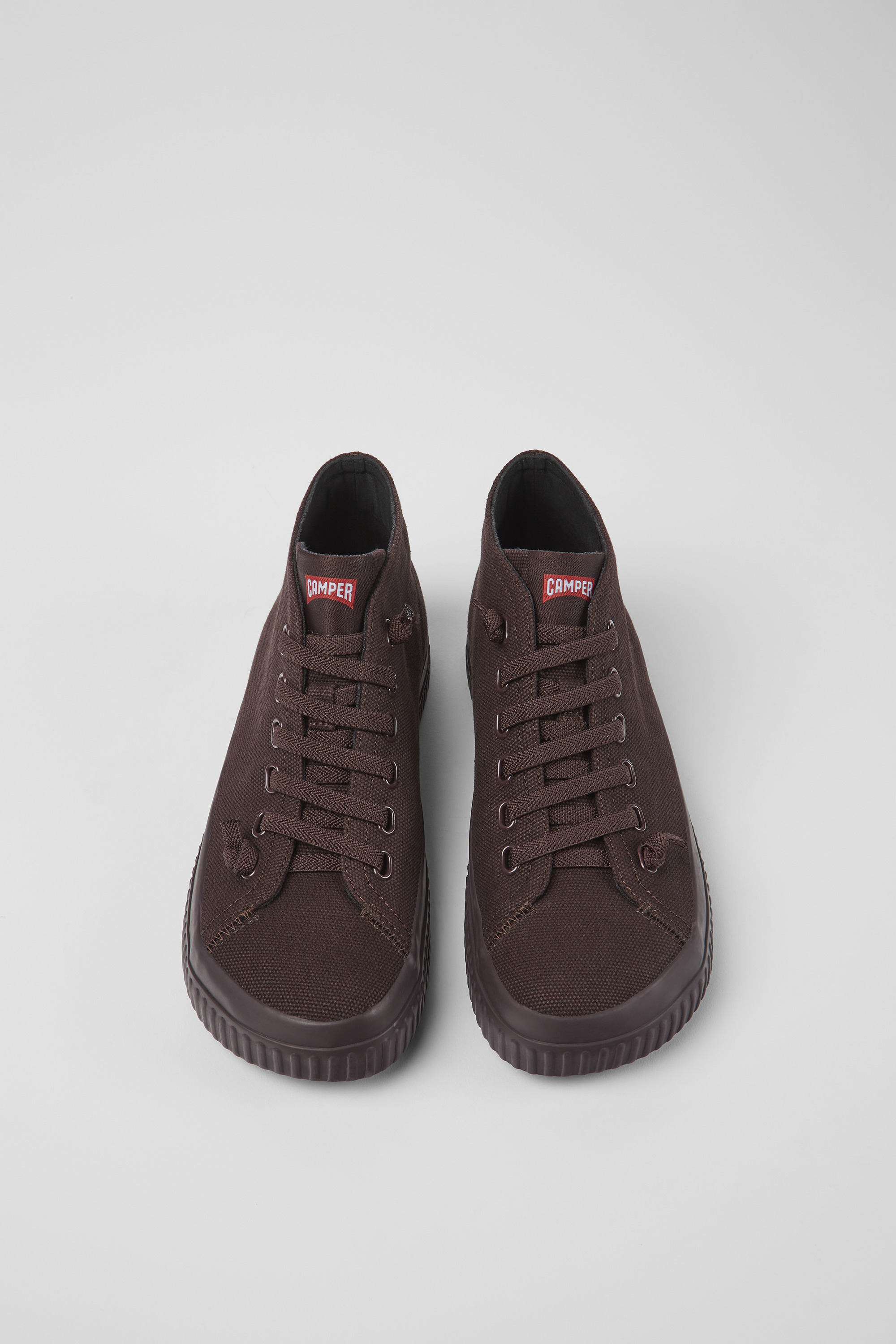 Peu Roda - Burgundy recycled cotton sneakers for women