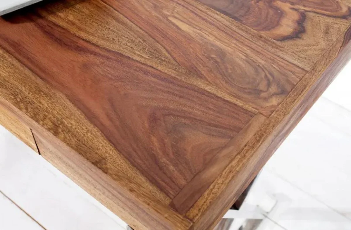 Casa Padrino escritorio con caj¨®n marr¨®n / plata 120 cm - Muebles de oficina