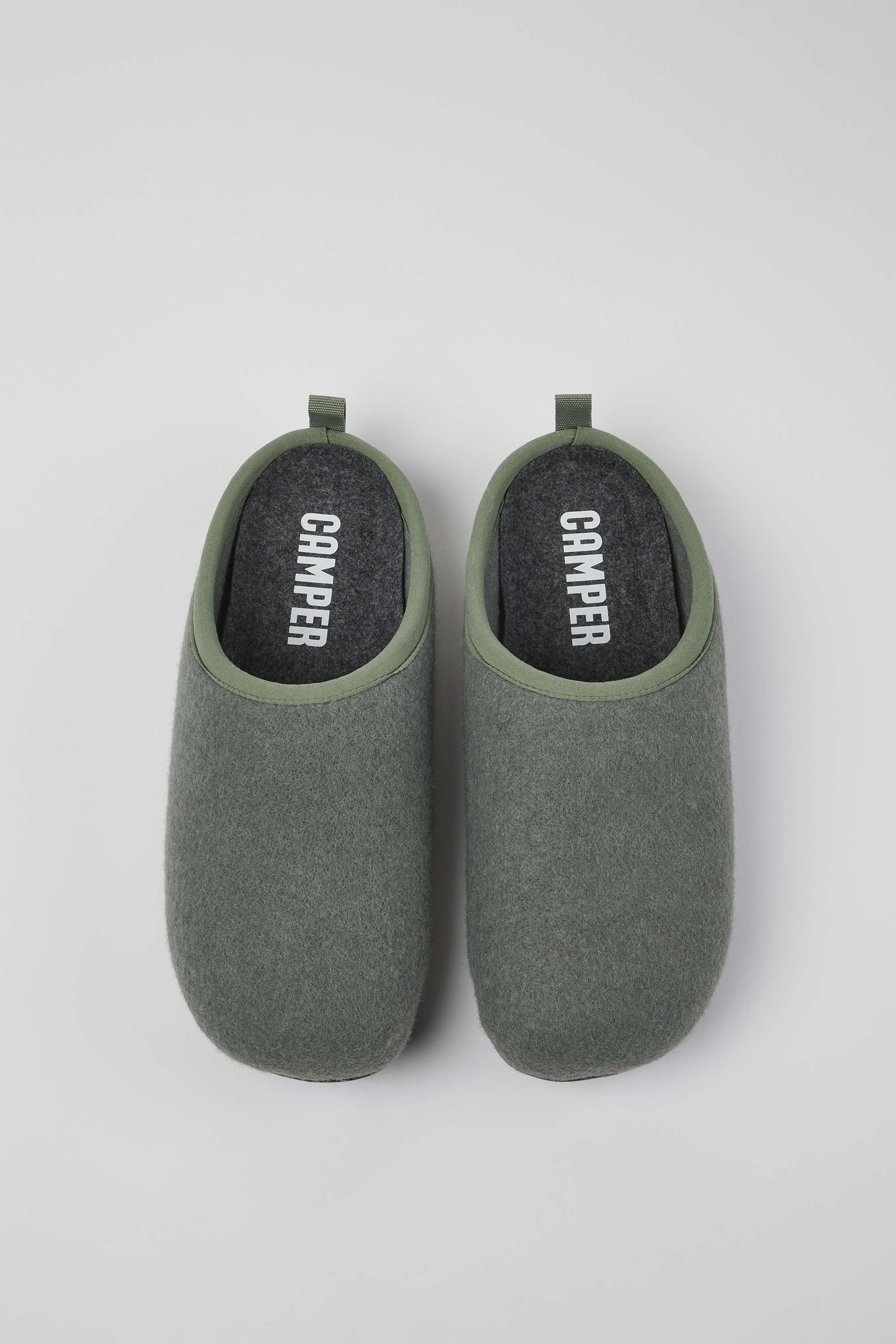 Wabi - Green wool slippers for men