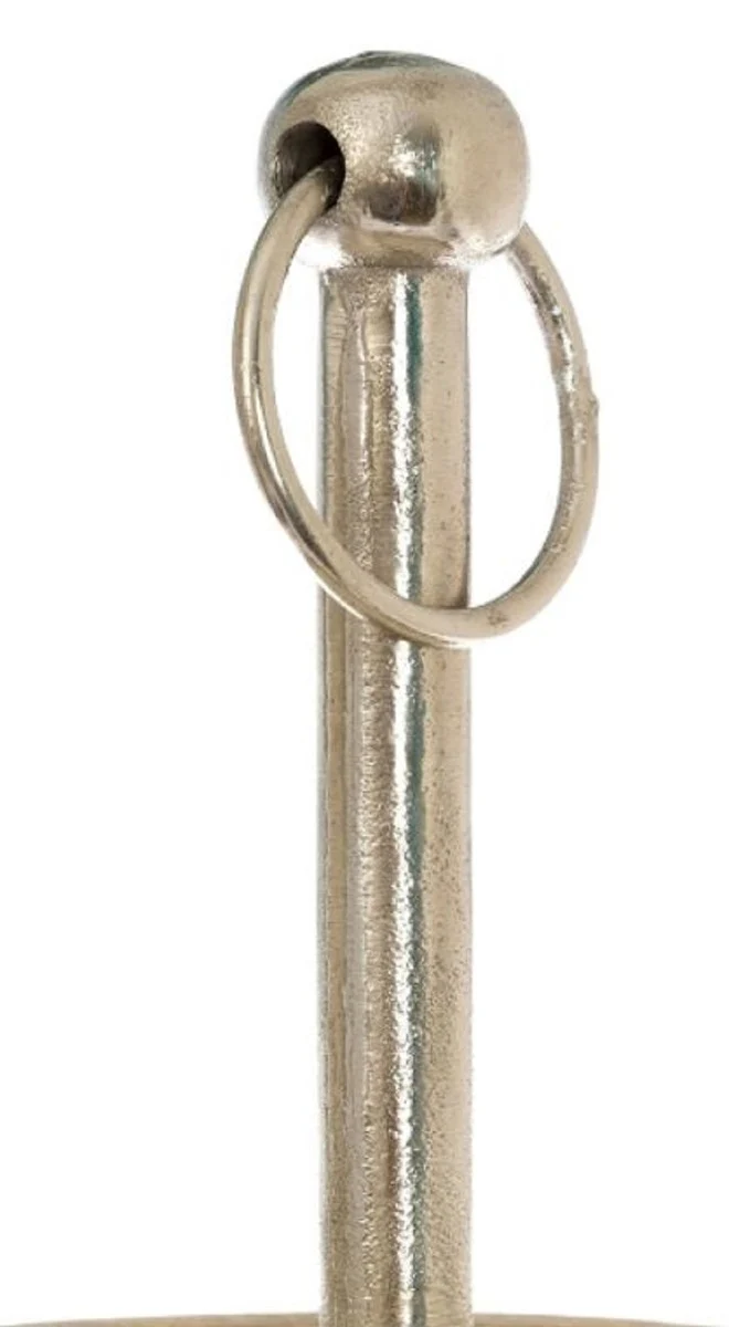 Casa Padrino etagere de lujo plata / blanco / natural Ø 30 x H. 57 cm - Cuenco Pequeño Decorativo de 3 Etapas con Asa