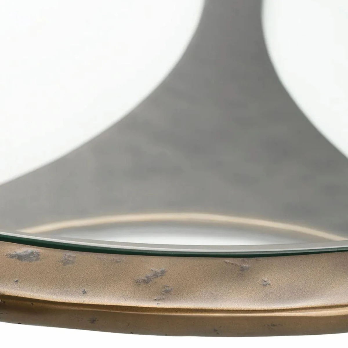 Casa Padrino mesa de centro de lujo de aluminio con tapa de vidrio bronce ? 102 cm - Muebles de sal¨®n