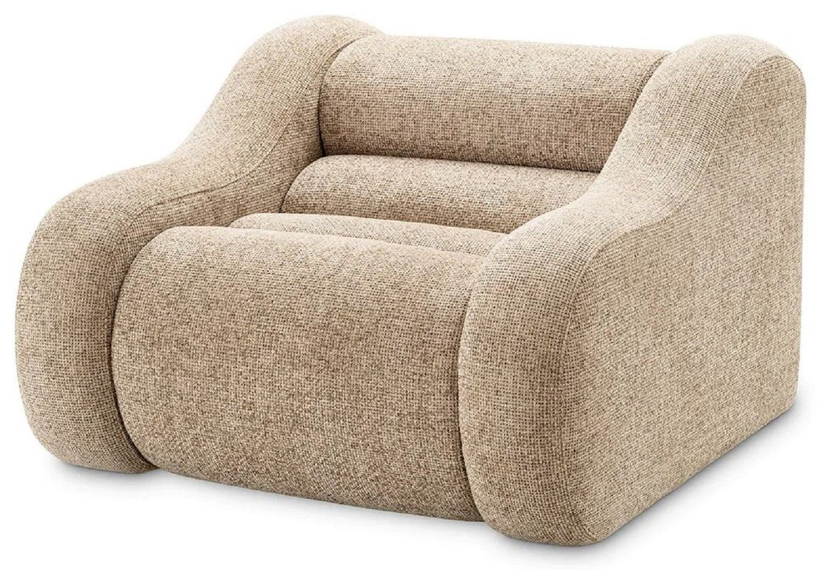 Casa Padrino sill¨®n de lujo arena / negro 100 x 108 x A. 74 cm - Sill¨®n de sal¨®n - Sill¨®n de hotel - Muebles de sal¨®n - Muebles de hotel - Muebles de lujo - Interiores de sal¨®n de lujo