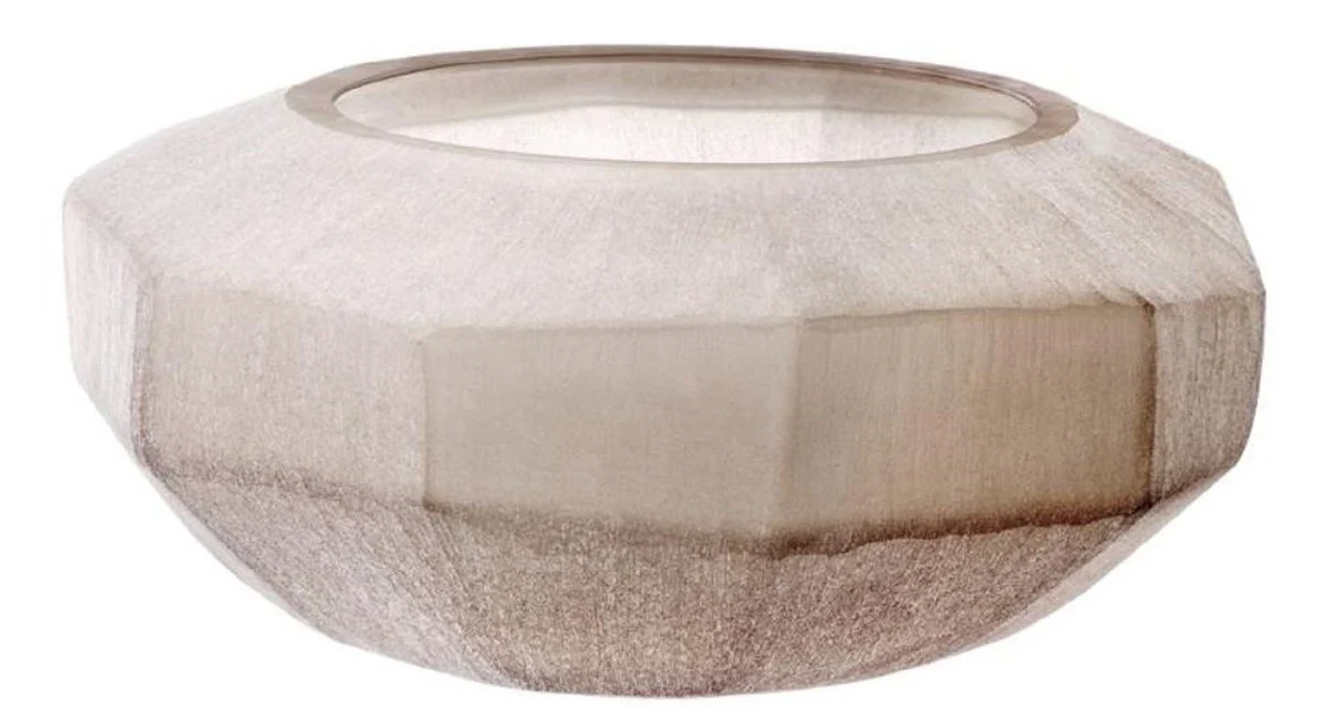 Casa Padrino tazón de lujo de con colores de arena Ø 36 x H. 15 cm - Decoración de sala de estar de lujo