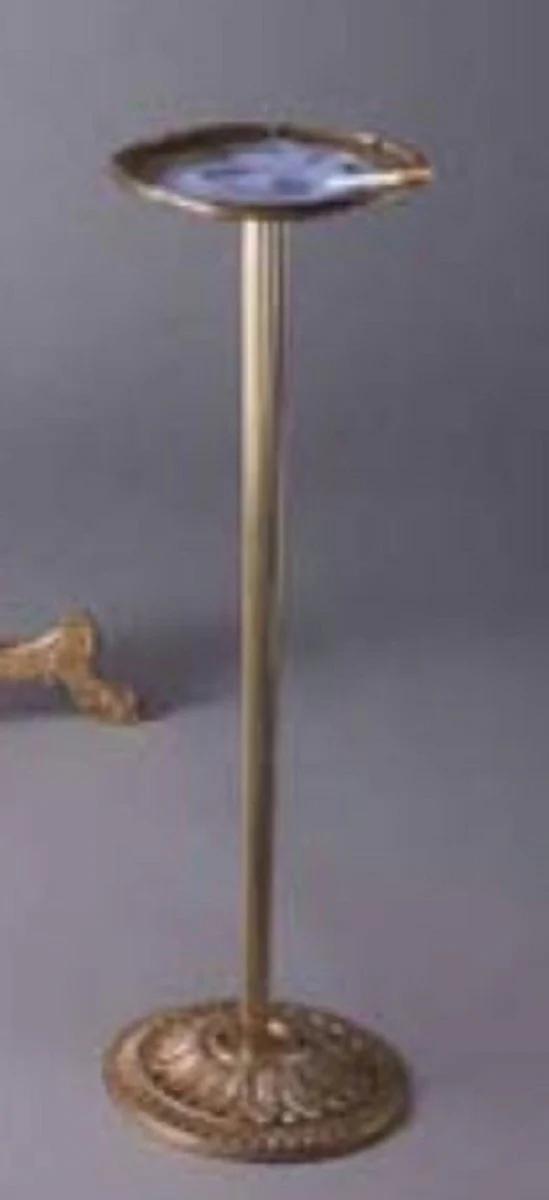 Casa Padrino cenicero barroco de lujo de latón Ø 25 x A. 78 cm - Cenicero redondo de latón estilo barroco con soporte - Accesorios decorativos barrocos - Calidad de lujo - Hecho en Italia