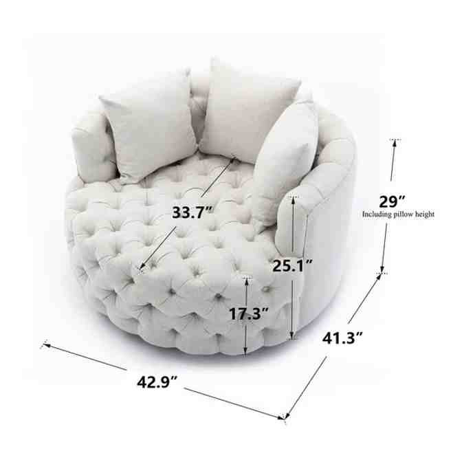 Damis 42.5'' Wide Tufted Oversized Accent Chair