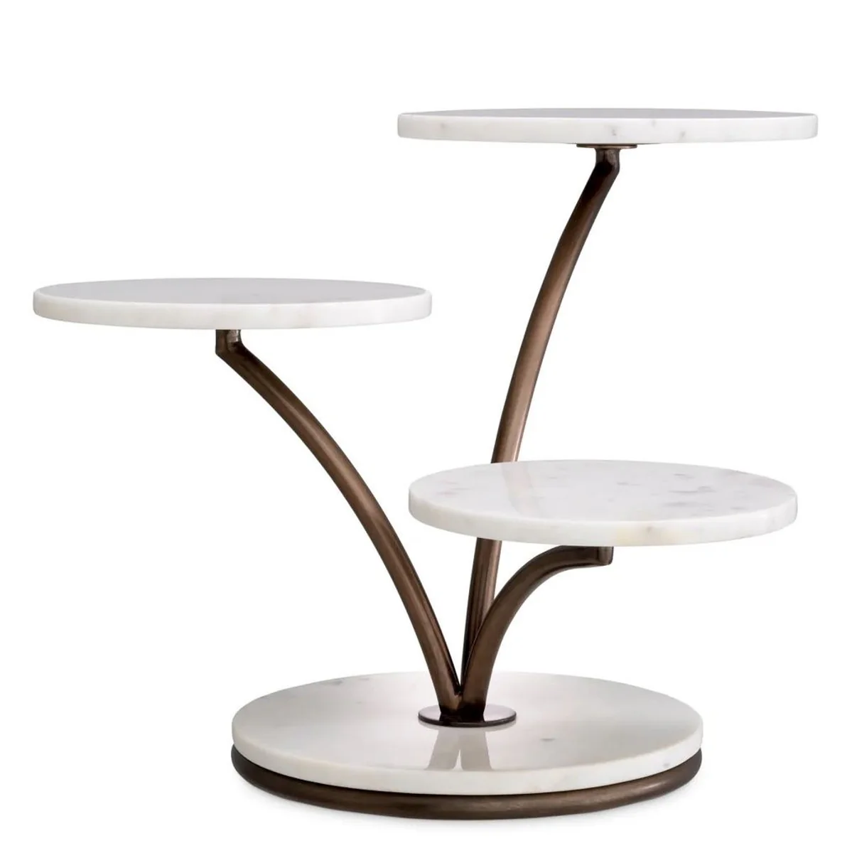 Casa Padrino soporte para tartas y galletas de lujo blanco / bronce 50 x 50 x A. 40 cm