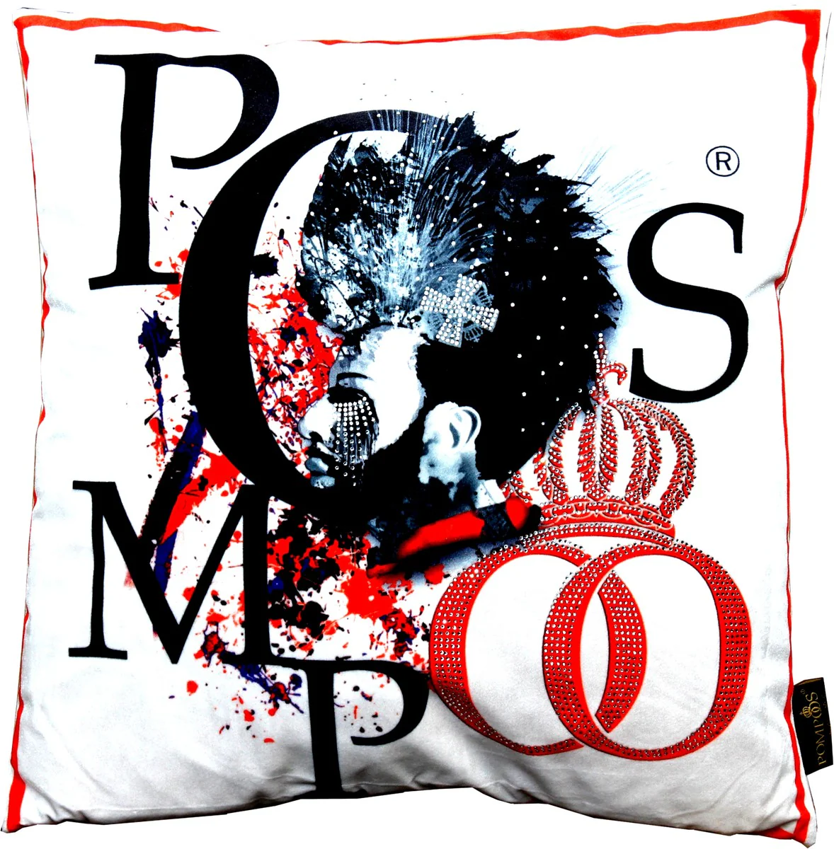 Coj¨ªn de dise?o Harald Gl??ckler Pomp??s de Casa Padrino con diamantes de imitaci¨®n Blanco Negro Rojo - Colecci¨®n de arte -