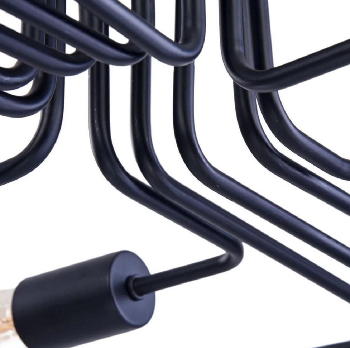 Casa Padrino lámpara de techo de diseñador negro 123 x 88 x H. 25,2 cm - Luz Moderna con Marco de Metal Revestido y un Estilo Inusual de Loft