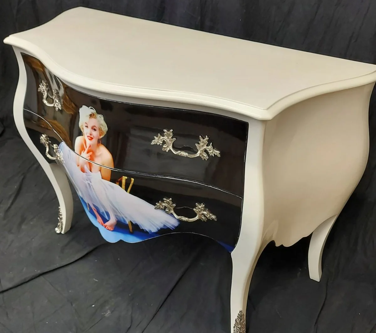 Casa Padrino cómoda barroco Marilyn Monroe con 2 cajones - Cómoda de madera maciza hecho a mano en estilo barroco - Muebles de dormitorio en estilo barroco - Muebles barrocos - Interiores barrocos