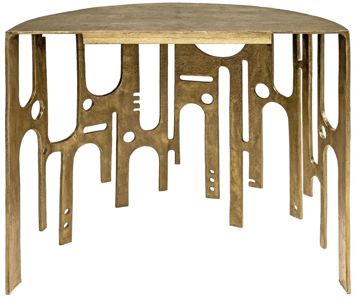 Casa Padrino consola de aluminio de dise?o bronce 90 x 45 x A. 75 - Mesa de consola semicircular - Muebles de sala - Colecci¨®n de Lujo