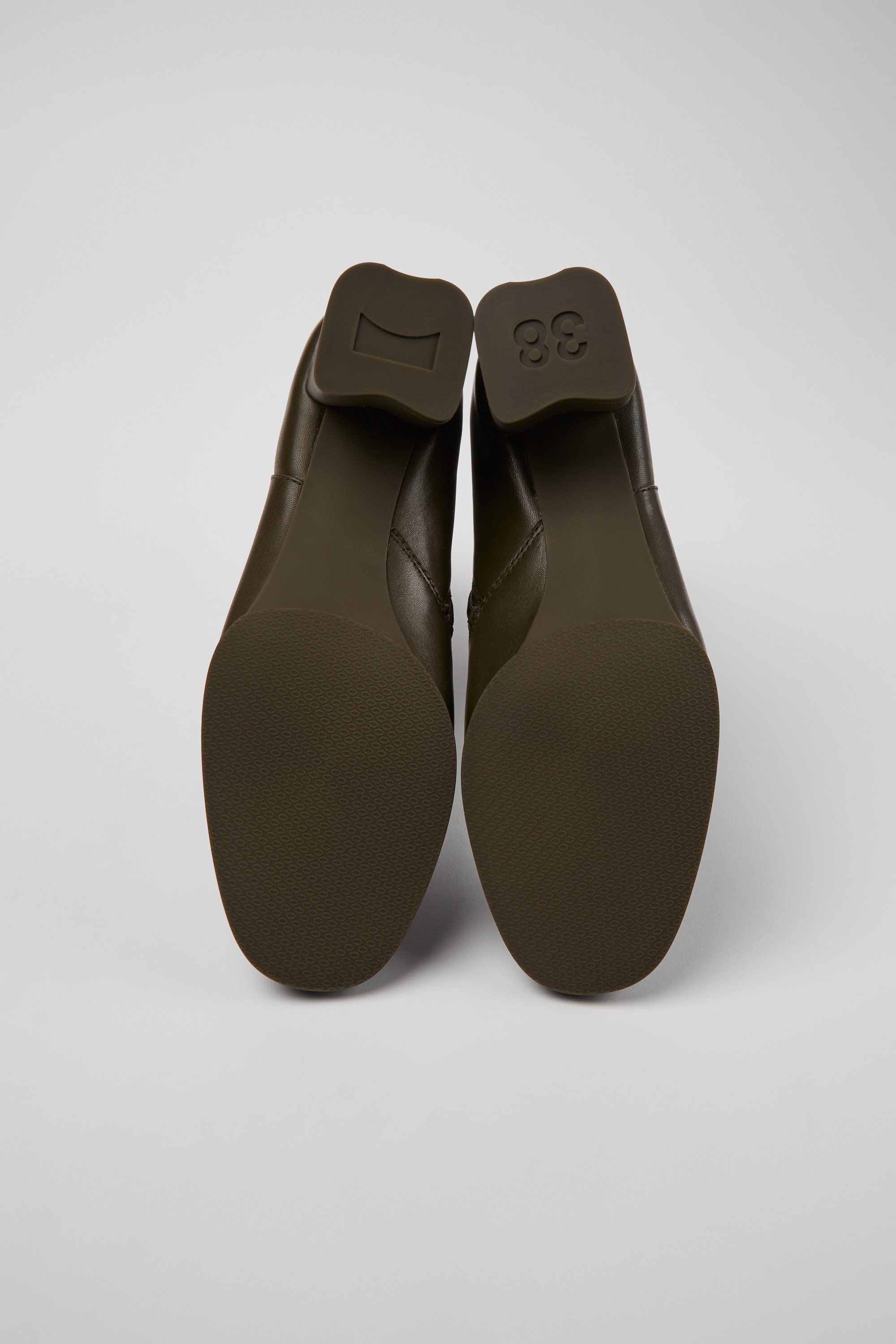 Katie - Green leather ankle boots for women