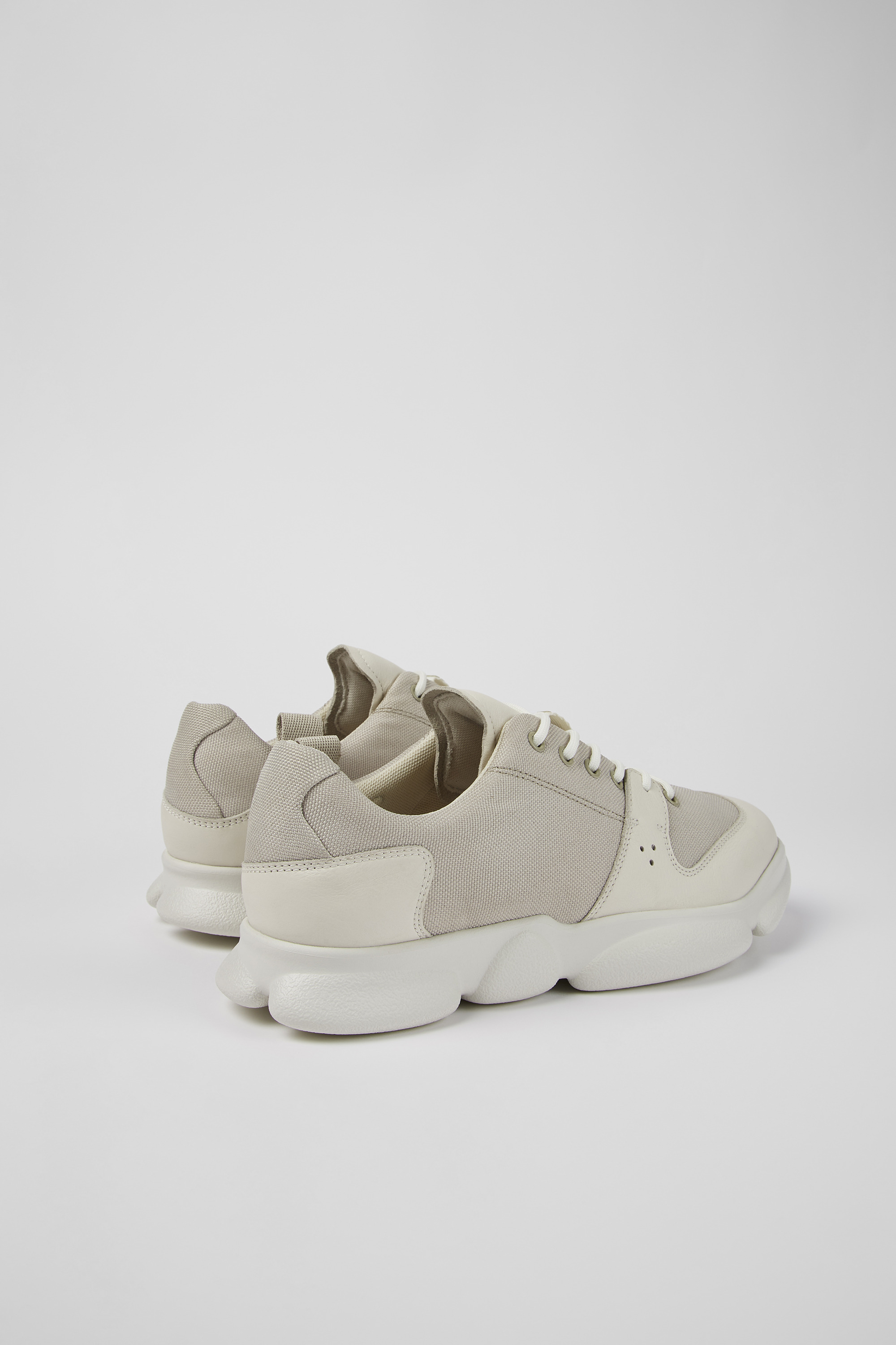 Karst - White leather and recycled PET sneakers for men